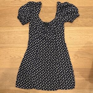 Sequin Hearts Navy and White Floral Dress